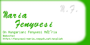 maria fenyvesi business card